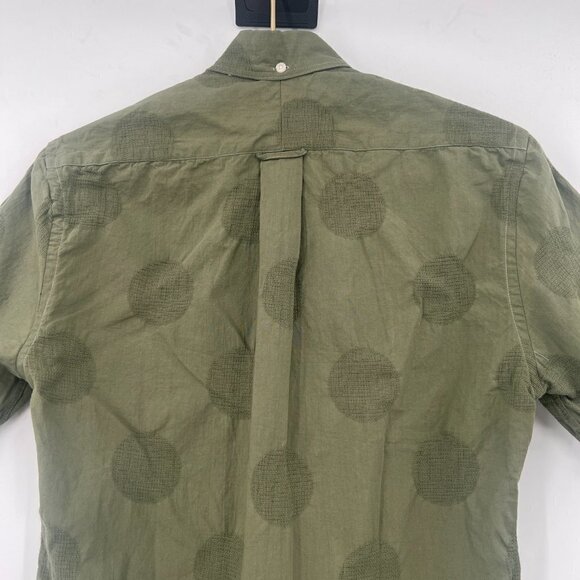 Gitman Bros. Mens Vintage Camp Collar Olive Dot Short Sleeve Shirt. NWOT - Picture 4 of 8